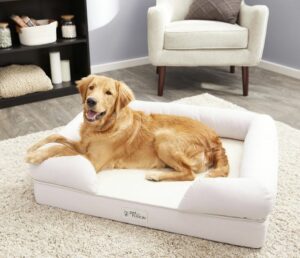 PetFusion Ultimate Lounge Memory Foam Bolster Cat and Dog Bed With Removable Cover